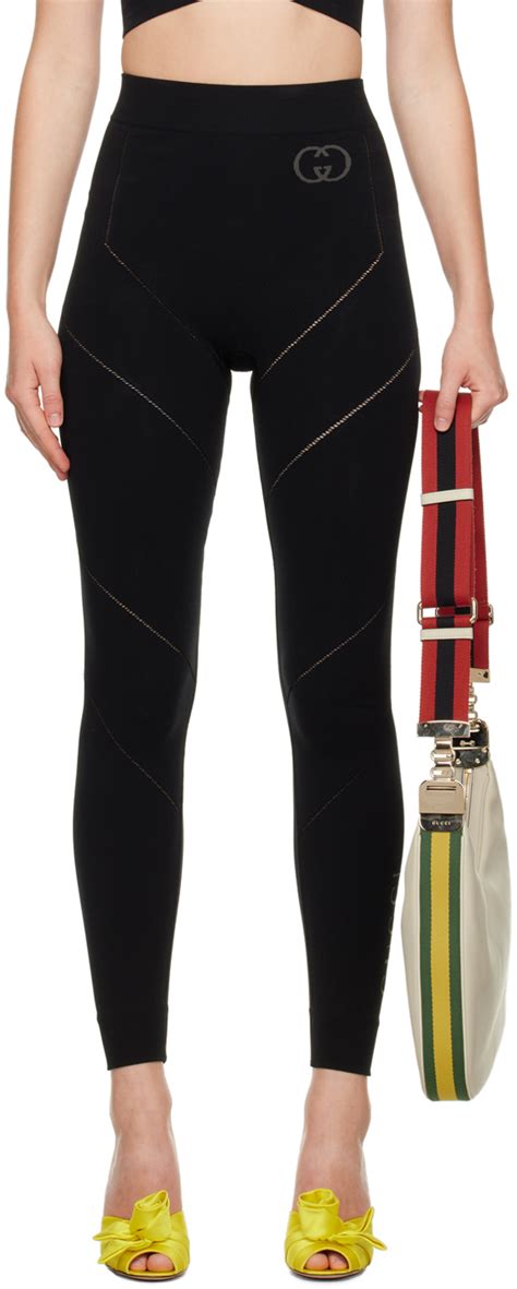 gucci women's black pants|women Gucci leggings.